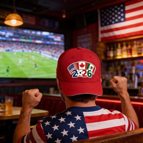 Soccer Sports Hat - Adjustable Size Baseball Cap Football Team Gifts Accessories Decorations for Men Women Running Workouts and Outdoor Activities Casual Daily Outfits（Red） in Saudi Arabia