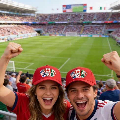 Soccer Sports Hat - Adjustable Size Baseball Cap Football Team Gifts Accessories Decorations for Men Women Running Workouts and Outdoor Activities Casual Daily Outfits（Red） in Saudi Arabia