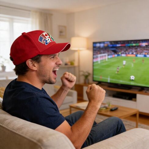 Soccer Sports Hat - Adjustable Size Baseball Cap Football Team Gifts Accessories Decorations for Men Women Running Workouts and Outdoor Activities Casual Daily Outfits（Red） in Saudi Arabia