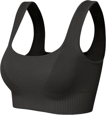 ODODOS Seamless Square Neck Sports Bra for Women Ribbed Crop Tank Casual Low Back Cropped Tops in Saudi Arabia