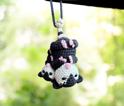 Possum Car Charm, 2026 Cool Possum Hanging Ornament, Handmade Crochet Possum Pendant, Opossum Gifts Rearview Mirror Accessory Swinging Ornament, Cute Car Dashboard Decorations (Possum) in Kuwait
