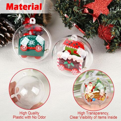 20PCS Bulk Clear Acrylic Ornaments - 6CM Fillable Plastic Christmas Balls for DIY Craft Projects & Wedding Party Decorations (Round) in Saudi Arabia
