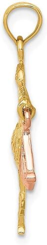 14K Two-tone Gold Stork Pendant in Kuwait