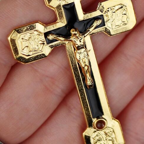 Needzo Evangelist Crucifix Pendants, Features Stations of the Cross on Back Side, Catholic Pendant Gifts, 2.25 Inches, Made in Italy (Pack of 3) in Kuwait