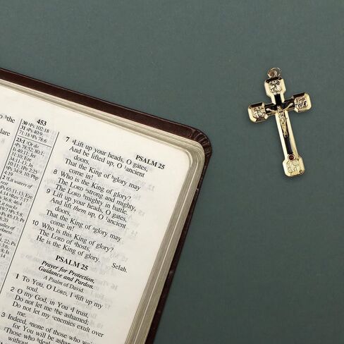 Needzo Evangelist Crucifix Pendants, Features Stations of the Cross on Back Side, Catholic Pendant Gifts, 2.25 Inches, Made in Italy (Pack of 3) in Kuwait