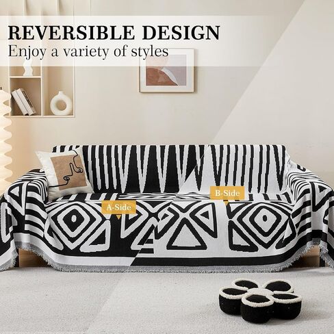 LiveGo 【Clearance】 Couch Cover Sofa Covers for Dog, Anti-Pilling Chenille Couch Covers for 2 Cushion Couch, Pet Friendly Sofa Slipcover Pet Furniture Protector with Tassel in Saudi Arabia