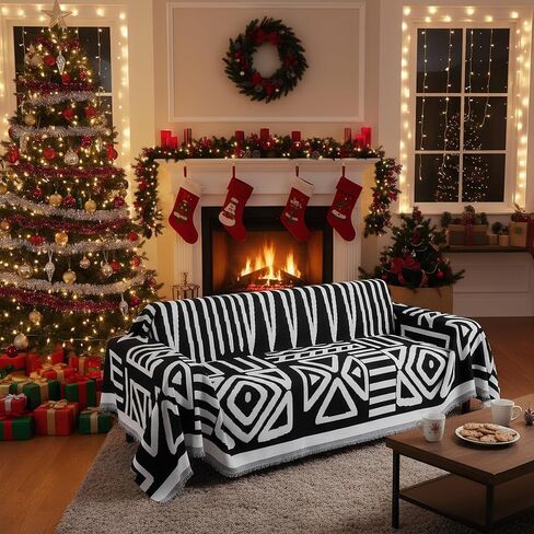 LiveGo 【Clearance】 Couch Cover Sofa Covers for Dog, Anti-Pilling Chenille Couch Covers for 2 Cushion Couch, Pet Friendly Sofa Slipcover Pet Furniture Protector with Tassel in Saudi Arabia