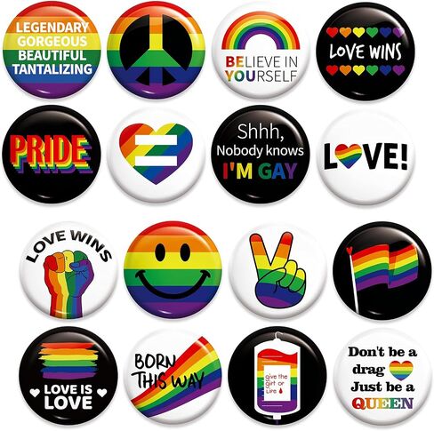 48PCS Pride Day Rainbow Pins – Love Gay LGBT Lapel Buttons Campaign Party Favors Supplies Decorations in Saudi Arabia