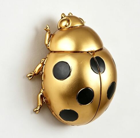 Gold Ladybug Wall Decor - 3D Resin Insect Sculpture, Insect Statue for Home Room Apothecary Decor Themed Home Decoration for Tabletop Living Room Bedroom（Gold in Saudi Arabia