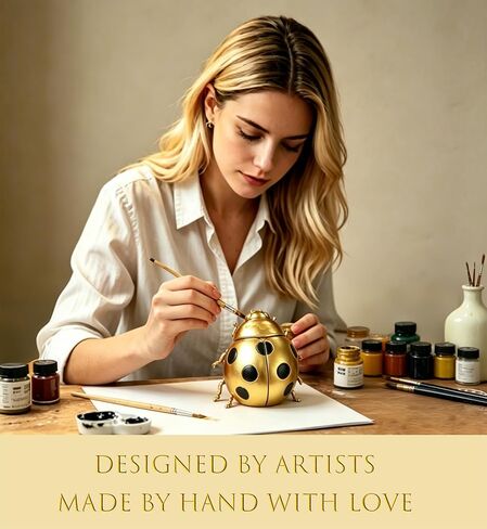Gold Ladybug Wall Decor - 3D Resin Insect Sculpture, Insect Statue for Home Room Apothecary Decor Themed Home Decoration for Tabletop Living Room Bedroom（Gold in Saudi Arabia