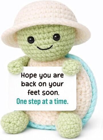 Mini Get Well Soon Turtle with Positive Card - Easter Basket Stuffers, Mother’s Day Encouragement Gifts for Women Men, Positive Gift for Sick Friend, One Step at a Time Desk Decor in Saudi Arabia