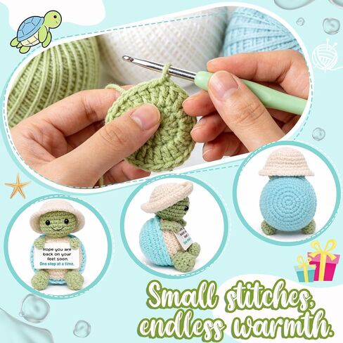 Mini Get Well Soon Turtle with Positive Card - Easter Basket Stuffers, Mother’s Day Encouragement Gifts for Women Men, Positive Gift for Sick Friend, One Step at a Time Desk Decor in Saudi Arabia