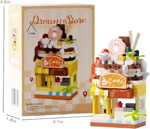Hand-Painted Miniature Cake Shop Collectible Figurine, Detailed Resin Bakery Display Model with Stable Base for Home Decor & Shelf Decoration in Kuwait