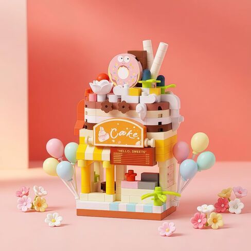 Hand-Painted Miniature Cake Shop Collectible Figurine, Detailed Resin Bakery Display Model with Stable Base for Home Decor & Shelf Decoration in Kuwait