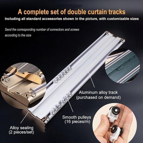 Heavy Duty Double Curtain Track15m Aluminum Ceiling Rail for Living Room Bathroom & BedroomVersatile Partition Track Kit F400cm in Saudi Arabia
