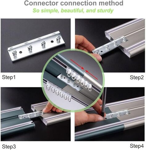 Heavy Duty Double Curtain Track15m Aluminum Ceiling Rail for Living Room Bathroom & BedroomVersatile Partition Track Kit F400cm in Saudi Arabia