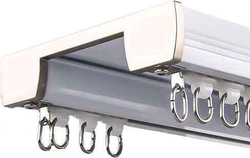 Heavy Duty Double Curtain Track15m Aluminum Ceiling Rail for Living Room Bathroom BedroomVersatile Partition Kit A450cm Easy Installation & Durable Design in Saudi Arabia