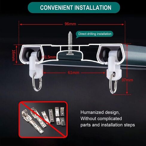 Heavy Duty Double Curtain Track15m Aluminum Ceiling Rail for Living Room Bathroom BedroomVersatile Partition Kit A450cm Easy Installation & Durable Design in Saudi Arabia
