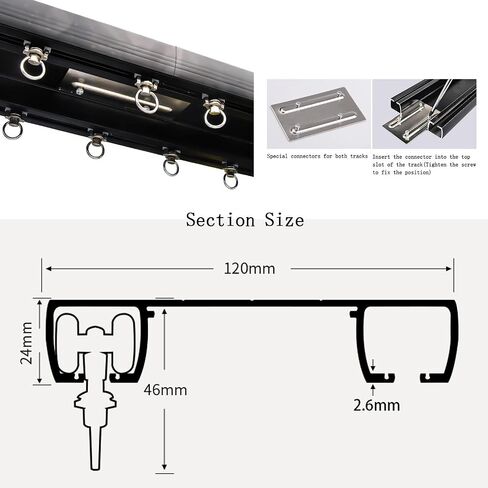 Heavy Duty Double Curtain Track15m Aluminum Ceiling Rail for Living Room Bathroom BedroomVersatile Partition Kit A450cm Easy Installation & Durable Design in Saudi Arabia