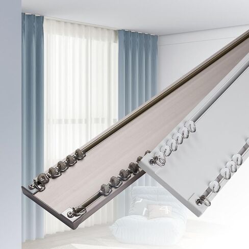 Heavy Duty Ceiling Track Double Curtain SetPerfect for Living Room & Bedroom Partitions Adjustable Durable SpaceSaving Room Divider Curtains in Saudi Arabia