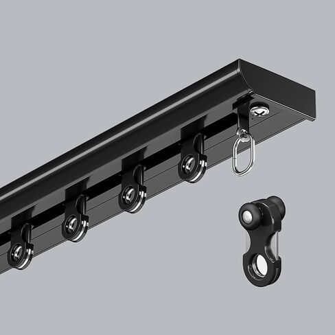HeavyDuty Black Ceiling Mount Curtain Track 6m (19.7ft) Room Divider for Living Room & Bedroom Durable Curtain Rails for Easy Installation and Smooth Operation in Saudi Arabia