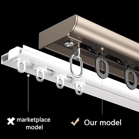 HeavyDuty Black Ceiling Mount Curtain Track 6m (19.7ft) Room Divider for Living Room & Bedroom Durable Curtain Rails for Easy Installation and Smooth Operation in Saudi Arabia