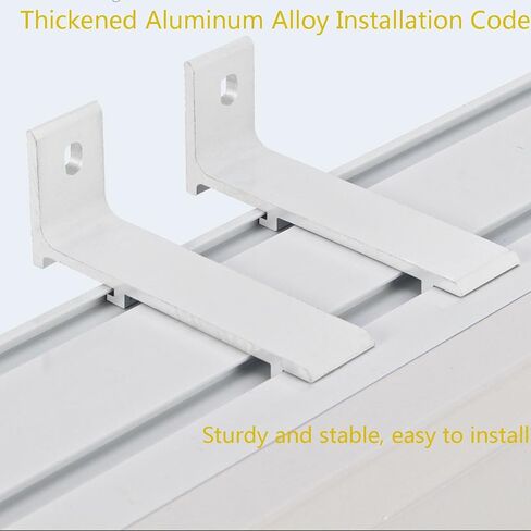 Integrated Pulley Curtain Rod 380Cm Sliding Double Track System Silent Operation Seamless Design Perfect for Home & Office Window Treatments.,Blanco-220cm/86.6in/7.2ft in Kuwait