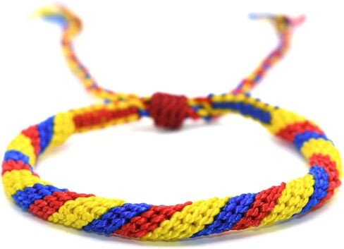 سوار علم كولومبيا - Pulsera Bandera de Columbia - سوار الفخر الكولومبي - مجوهرات صفراء وحمراء وزرقاء قابلة للتعديل للرجال والنساء - صناعة يدوية - تذكار وهدايا للسفر in Kuwait