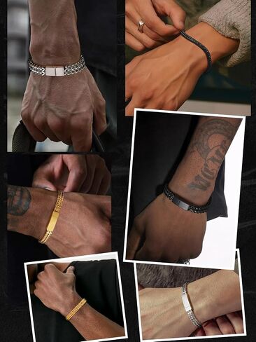 ChainsHouse Bracelet for Men, 316L Stainless Steel Franco Cuban Link Chain Bracelet with Sturdy Clasp, 6/10/12MM Widths, 7.5/8.3/9 Inch Lengths, Gift for Husband or Dad in Kuwait