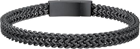 ChainsHouse Bracelet for Men, 316L Stainless Steel Franco Cuban Link Chain Bracelet with Sturdy Clasp, 6/10/12MM Widths, 7.5/8.3/9 Inch Lengths, Gift for Husband or Dad in Kuwait