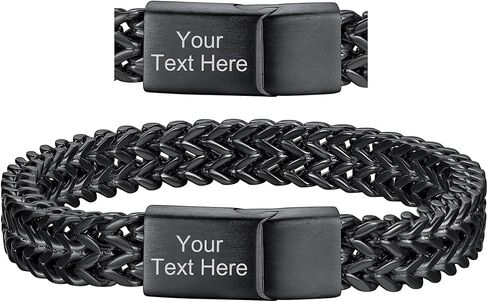 ChainsHouse Bracelet for Men, 316L Stainless Steel Franco Cuban Link Chain Bracelet with Sturdy Clasp, 6/10/12MM Widths, 7.5/8.3/9 Inch Lengths, Gift for Husband or Dad in Kuwait
