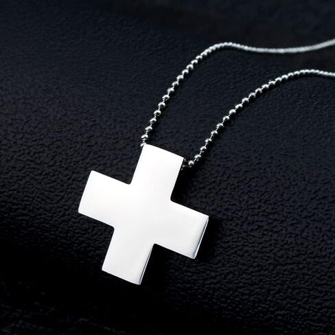 Anime Katsuragi Misato Cosplay Prop Anime Cartoon Cross Pendant Chain And Earrings for Men and Women Silver(N635+Earrings) in Saudi Arabia