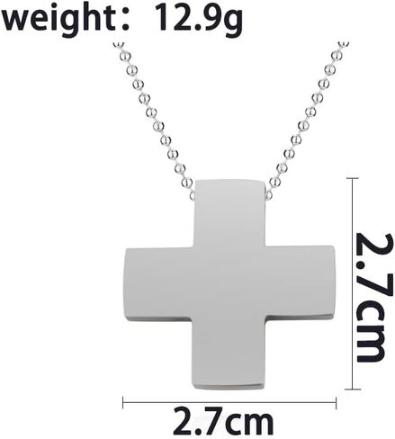 Anime Katsuragi Misato Cosplay Prop Anime Cartoon Cross Pendant Chain And Earrings for Men and Women Silver(N635+Earrings) in Saudi Arabia