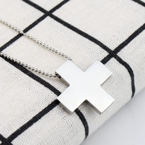 Anime Katsuragi Misato Cosplay Prop Anime Cartoon Cross Pendant Chain And Earrings for Men and Women Silver(N635+Earrings) in Saudi Arabia