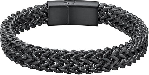 ChainsHouse Bracelet for Men, 316L Stainless Steel Franco Cuban Link Chain Bracelet with Sturdy Clasp, 6/10/12MM Widths, 7.5/8.3/9 Inch Lengths, Gift for Husband or Dad in Kuwait