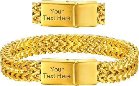 ChainsHouse Bracelet for Men, 316L Stainless Steel Franco Cuban Link Chain Bracelet with Sturdy Clasp, 6/10/12MM Widths, 7.5/8.3/9 Inch Lengths, Gift for Husband or Dad in Kuwait