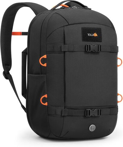 Tolaccea Travel Backpack 30L Laptop Carry On TSA Approved for Commute Trips | 100% RPET Recycled Fabric | EVA-cushioned Laptop Protection | TSA 180° Lay-flat Opening | Reinforced Stability Base Panel in Saudi Arabia