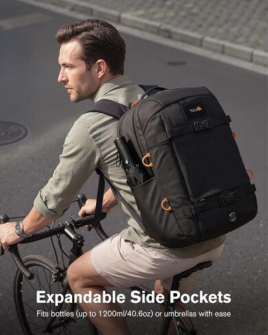 Tolaccea Travel Backpack 30L Laptop Carry On TSA Approved for Commute Trips | 100% RPET Recycled Fabric | EVA-cushioned Laptop Protection | TSA 180° Lay-flat Opening | Reinforced Stability Base Panel in Saudi Arabia