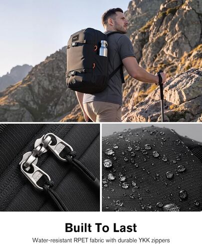 Tolaccea Travel Backpack 30L Laptop Carry On TSA Approved for Commute Trips | 100% RPET Recycled Fabric | EVA-cushioned Laptop Protection | TSA 180° Lay-flat Opening | Reinforced Stability Base Panel in Saudi Arabia