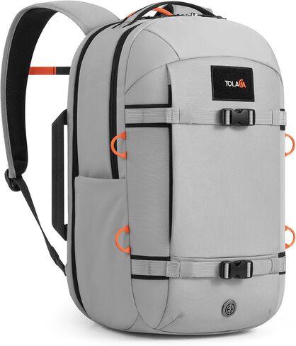 Tolaccea Travel Backpack 30L Laptop Carry On TSA Approved for Commute Trips | 100% RPET Recycled Fabric | EVA-cushioned Laptop Protection | TSA 180° Lay-flat Opening | Reinforced Stability Base Panel in Saudi Arabia