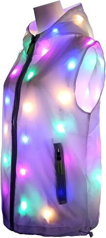 chivalrous Unisex Mens Womens LED Lights Sparkle Vest Fancy Dress for Party Halloween Performence Costume in Saudi Arabia