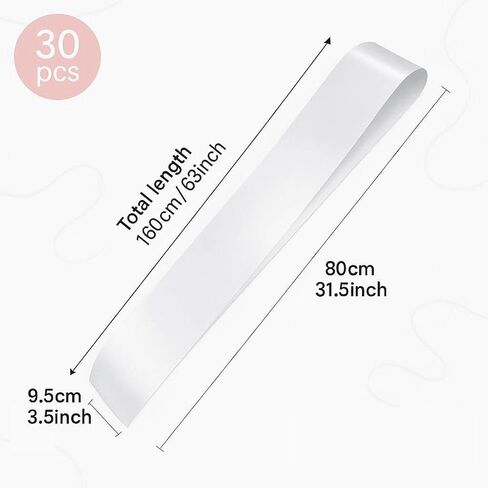 30 Pcs White Blank Satin Sashes for Pageants, Sublimation Blanks Plain Sash to Decorate, 2026 Senior Sash for Birthday, Homecoming, Prom, Wedding, Party in Saudi Arabia