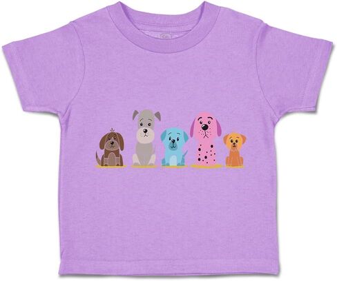 Toddler T-Shirt Dogs Dogs Puppy Family Dog Lover Pet Cotton Cute Boy & Girl Clothes Design Baby Funny Tee Lavender Design Only 2T in Saudi Arabia