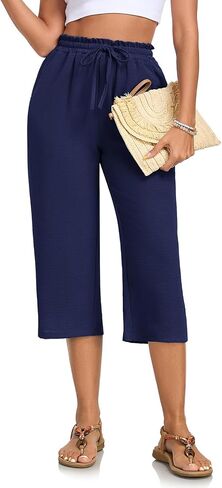 EDUWU Womens Capri Pants High Waist Capri Palazzo Pants Summer Beach Pants 2026 Trendy Outfits in Saudi Arabia