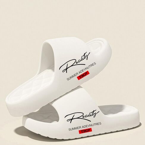 Women's Graphic Cloud Slides - Thick Sole Comfort Slippers, Soft Lightweight EVA Slides for Indoor Home & Outdoor Casual Wear in Kuwait