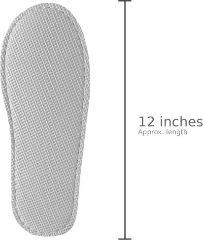 Fredi & Sons 4 Pairs Luxury Disposable Guest Slippers, Thick Cushioned Open-Toe Hotel Spa Slippers, 12 Inch Premium Indoor House Slippers for Guests, Airbnb, Vacation Rentals, Hotels, Salons & Home in Kuwait