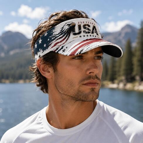We the People 1776-2026 Patriotic Sun Visor, Vintage American Flag Design, Adjustable One Size Fits Most 250 Anniversary 4th of July Decorations in Kuwait