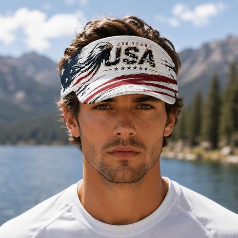 We the People 1776-2026 Patriotic Sun Visor, Vintage American Flag Design, Adjustable One Size Fits Most 250 Anniversary 4th of July Decorations in Kuwait