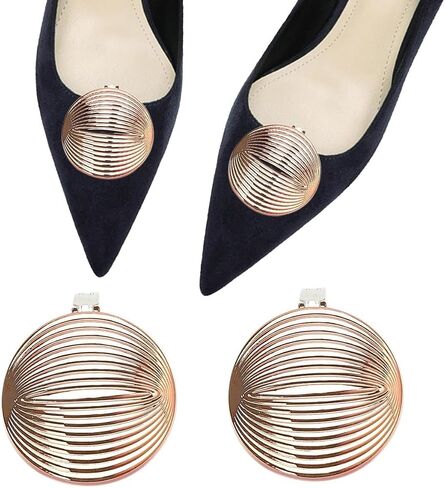 2 Pcs Round Metal Shoe Clips Detachable Shoe Clips for Women Dress Shoes Fashion Gold Heels Shoes Charms for Bridal Heels in Saudi Arabia