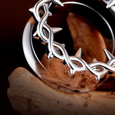 2PCS 316L Stainless steel Ear Gauges Crown of thorns Ear Tunnels 0g to 16mm Flared Screw Fit Ear Tunnel and Plugs Expander Stretcher Body Piercing Jewelry in Saudi Arabia